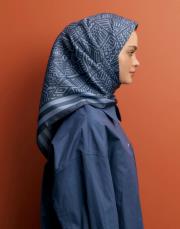 twill ipek eşarp tina indigo mavi 4