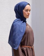 cotton line şal indigo mavi