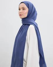 cotton line şal indigo mavi 2