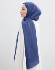 cotton line şal indigo mavi 3