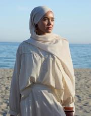 cotton line şal ekru